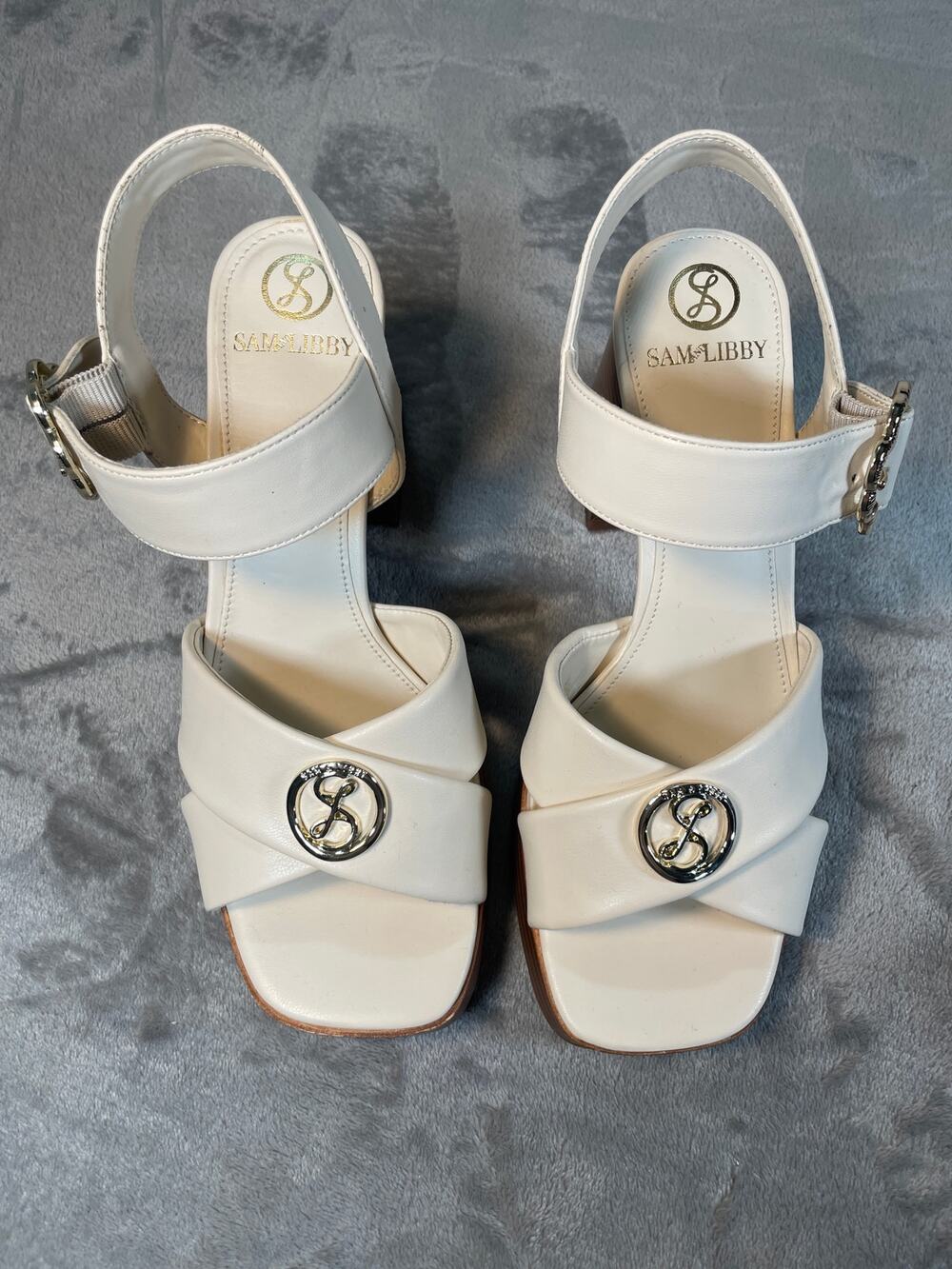Sam and Libby Ivory Kristy Platform Sandals Size 9M